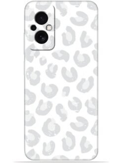 White leopard print Soft Silicone Mobile Case for Poco M4 (5G)