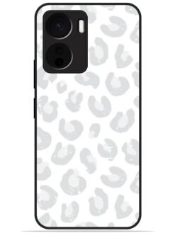 White leopard print Glossy Metal TPU Phone Cover for Vivo Y16