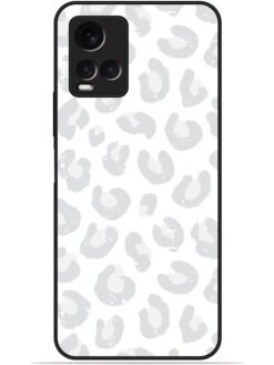White leopard print Glossy Metal TPU Phone Cover for Vivo Y21/Y21A/Y21G/Y21T/Y21E