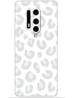 White leopard print Soft Mobile Cover for Oneplus 8 Pro