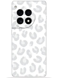 White leopard print Soft Mobile Cover for Oneplus 12R (5G)
