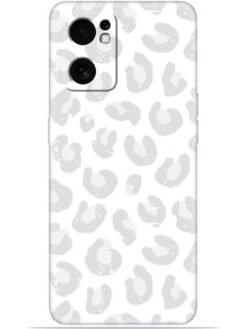 White leopard print Soft Mobile Cover for Oppo Reno 7 (5G)