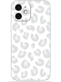 White leopard print Soft Mobile Cover for Apple Iphone 12