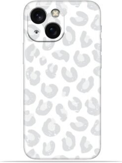 White leopard print Soft Mobile Cover for Apple Iphone 13