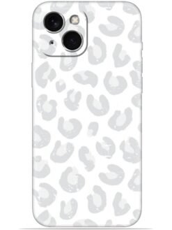 White leopard print Soft Mobile Cover for Apple Iphone 14 Plus