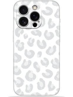 White leopard print Soft Mobile Cover for Apple Iphone 14 Pro