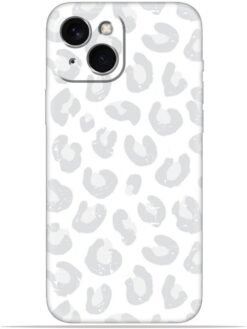 White leopard print Soft Mobile Cover for Apple Iphone 14