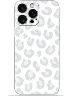White leopard print Soft Mobile Cover for Apple Iphone 16 Pro Max
