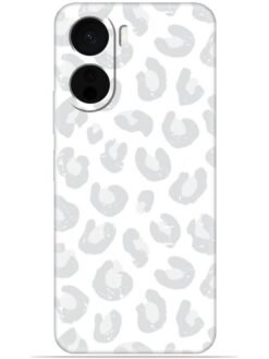 White leopard print Soft Silicone Mobile Case for Vivo Y16
