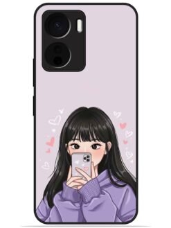 Lady queen Glossy Metal TPU Phone Cover for Vivo Y56 (5G)