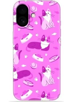 Pink cats design Soft Mobile Cover for Apple Iphone 17