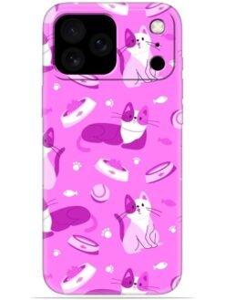 Pink cats design Soft Mobile Cover for Apple Iphone 17 Pro Max