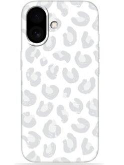 White leopard print Soft Mobile Cover for Apple Iphone 17