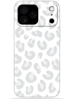 White leopard print Soft Mobile Cover for Apple Iphone 17 Pro